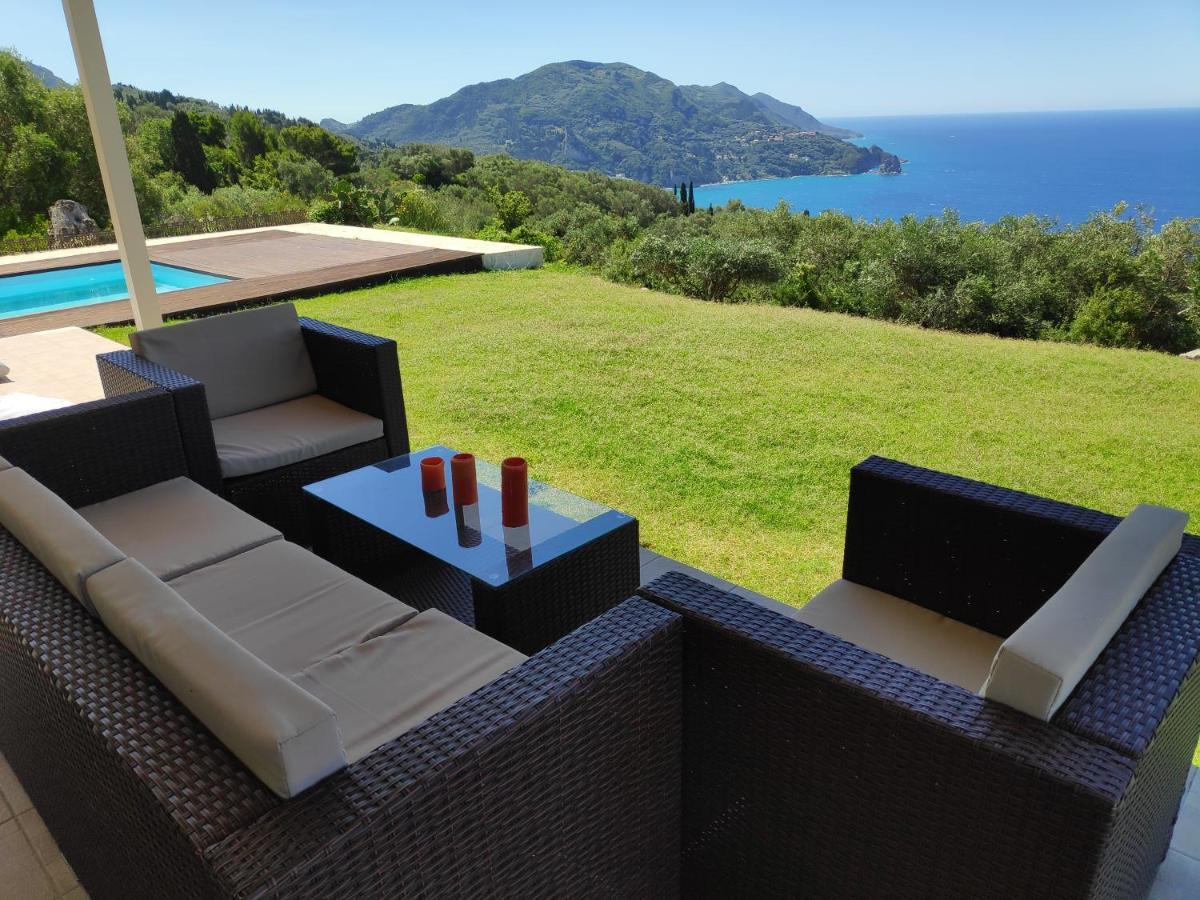 Villa Vardia-Amazing Seaviews With Heated Pool Sinarades Ngoại thất bức ảnh