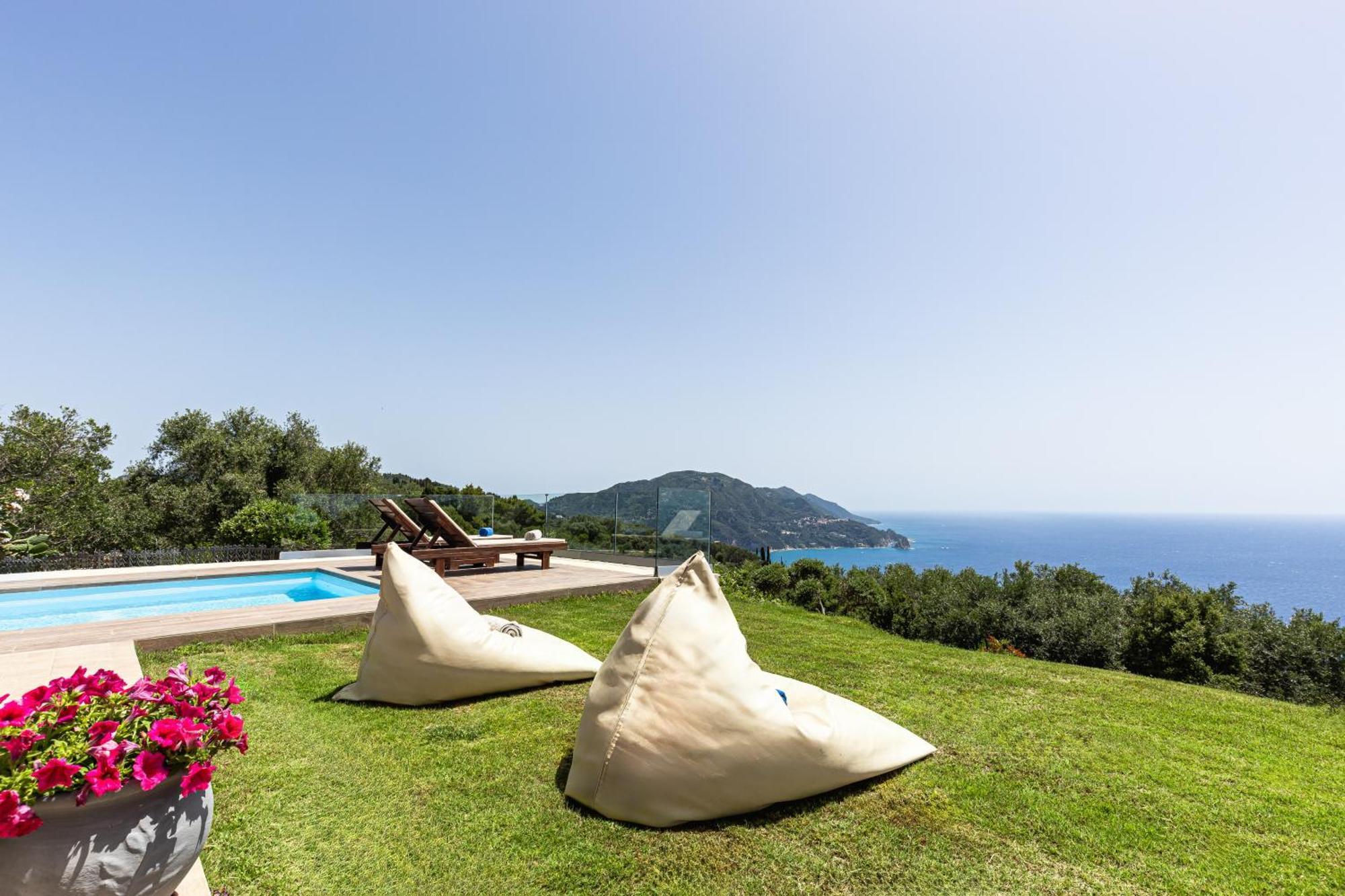 Villa Vardia-Amazing Seaviews With Heated Pool Sinarades Ngoại thất bức ảnh