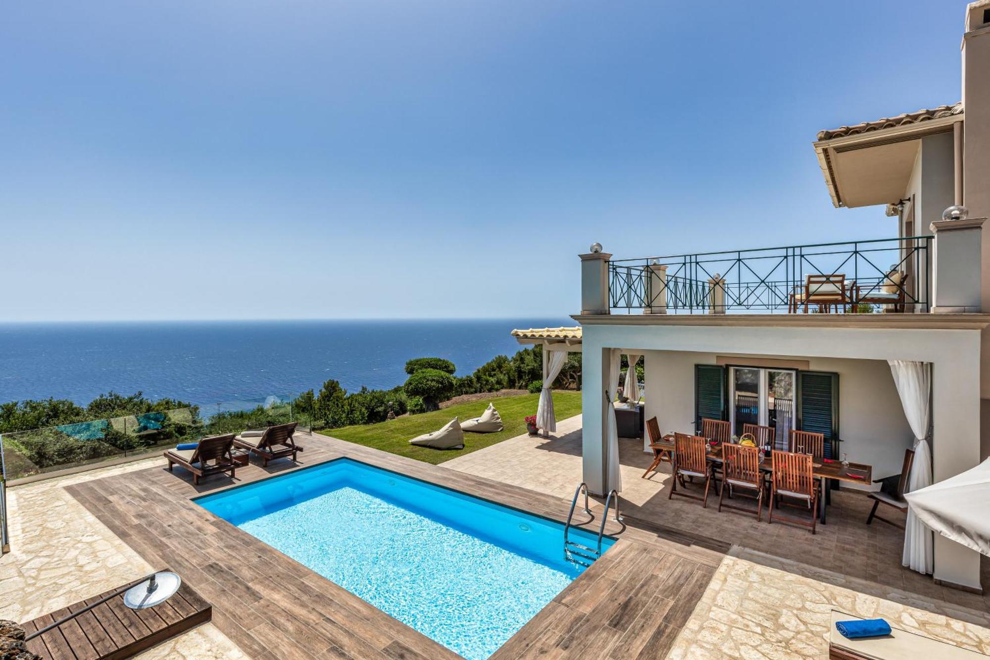 Villa Vardia-Amazing Seaviews With Heated Pool Sinarades Ngoại thất bức ảnh
