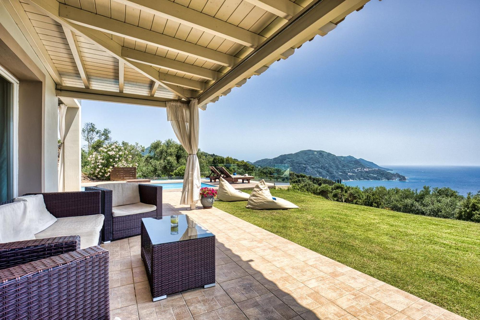 Villa Vardia-Amazing Seaviews With Heated Pool Sinarades Ngoại thất bức ảnh